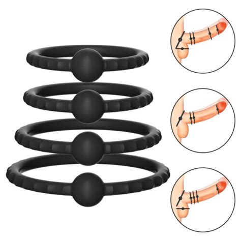 Silicone Penis Cock Ball Ring Strap Enhancer Prolong Delay Sex Toys Men