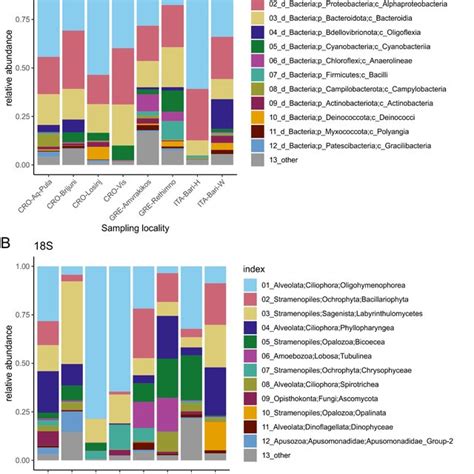 Relative Abundances Of 12 Most Abundant Microbial Taxa Present On