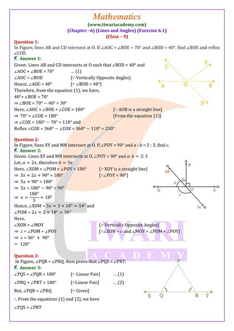 Ncert Solutions For Class Maths Chapter Exercise