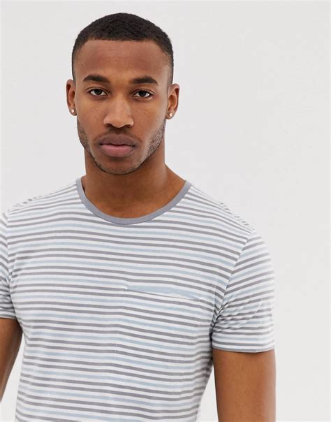 Fashion Online Asos Organic Cotton Stripe Pocket Mens Tops T