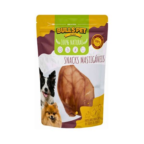 Petisco Natural Orelha Suína Bulls Pet Sabor e Saúde para seu Cão