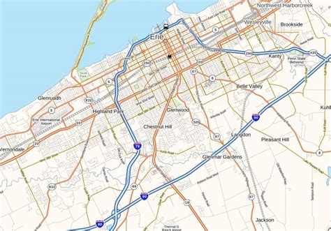 erie international airport map pennsylvania mapsofworld