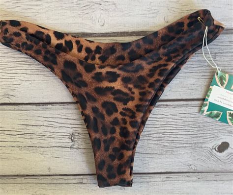 Serenibikini Cheeky Bikini Bottoms In Leopard Print As Xs Thru Xl Etsy