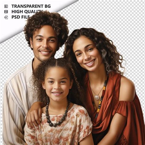 Familia Latina Sabia Estilo Ultra Realista Fondo Blanco PSD Premium Generado Con IA