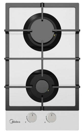 A White And Black Stove Top With Two Burners