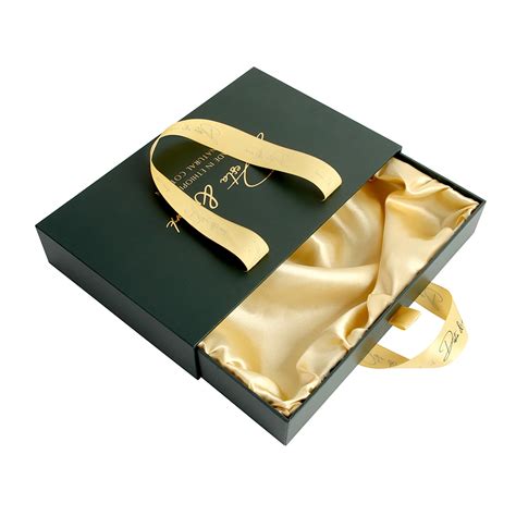 Luxury Sliding Drawer Gift Paper Box For Lingerie Packaging With Satin