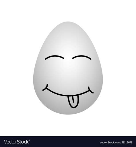 Egg With A Drawing A Face Showing Smile Royalty Free Vector