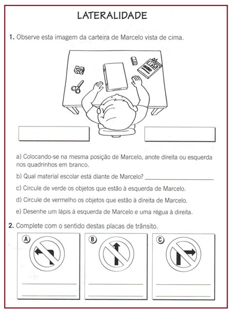 Atividades De Matem Tica Ano Direita E Esquerda Escola Educa O