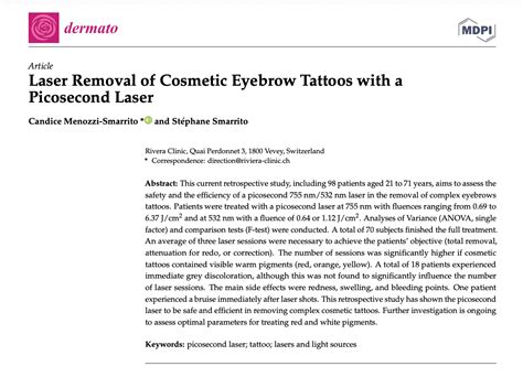 Notre Article Scientifique Sur Le D Tatouage Des Sourcils Dr Smarrito