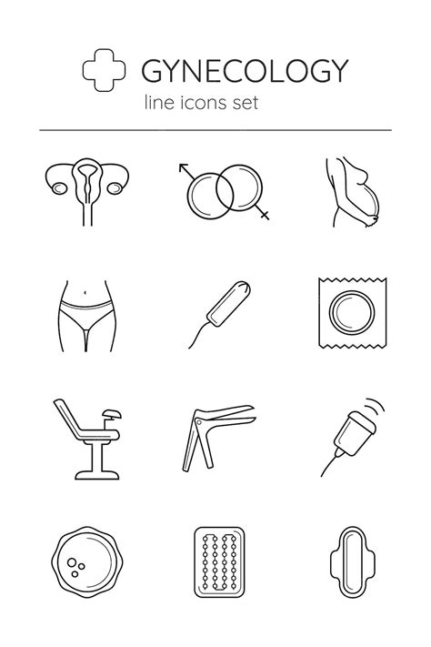 Premium Vector Icons On The Theme Of Gynecology