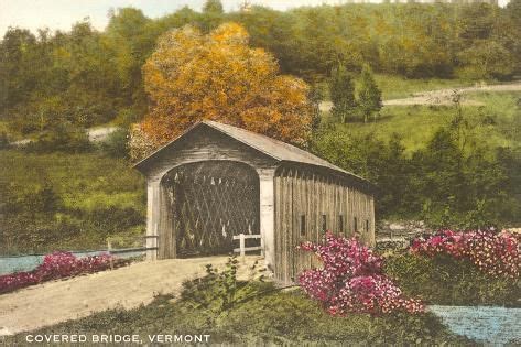 'Covered Bridge, Vermont' Art Print | Art.com | Covered bridges ...