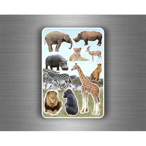 Planche Gommettes Autocollants Stickers Enfant Carte Animaux Jungle