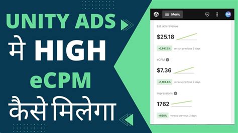 How To Get High Ecpm In Unity Ads Unity Ads High Ecpm Trick 2022