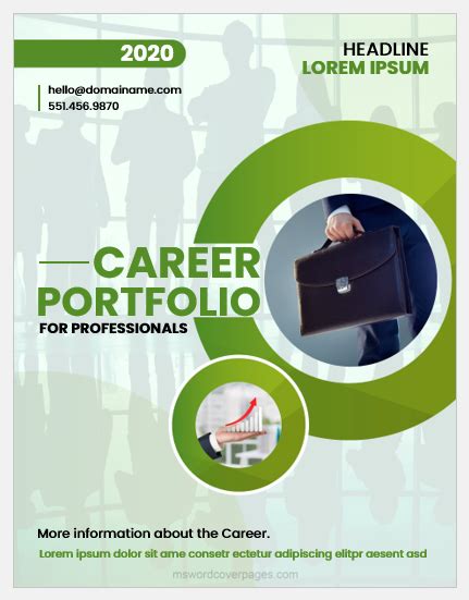 Career Portfolio Cover Page Templates Word Ms Word Cover Page Templates