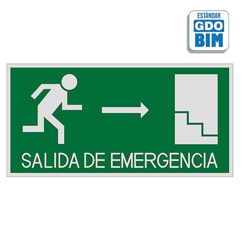 Objeto BIM Señal o señalización en BIM de Salida a la derecha a