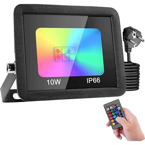 Projecteur LED Couleur 10W Projecteur LED RGB Exterieur Avec