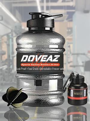 DOVEAZ Gym Gallon Water Bottle With Protein Funnel Container With