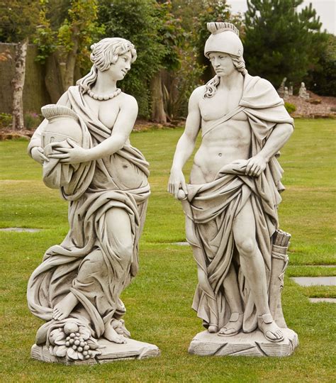 Roman Gladiator & Goddess Stone Garden Statues