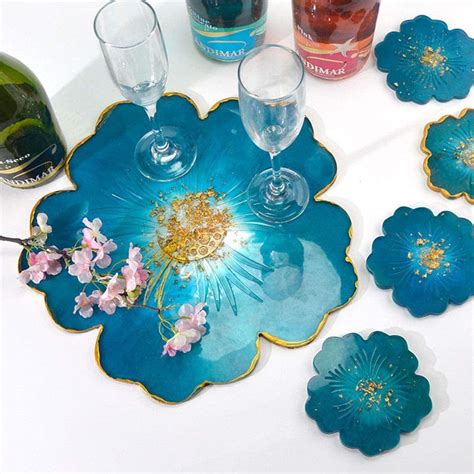 Resin Flower Tray And Coasters Workshop Pottery Factory Brookfield