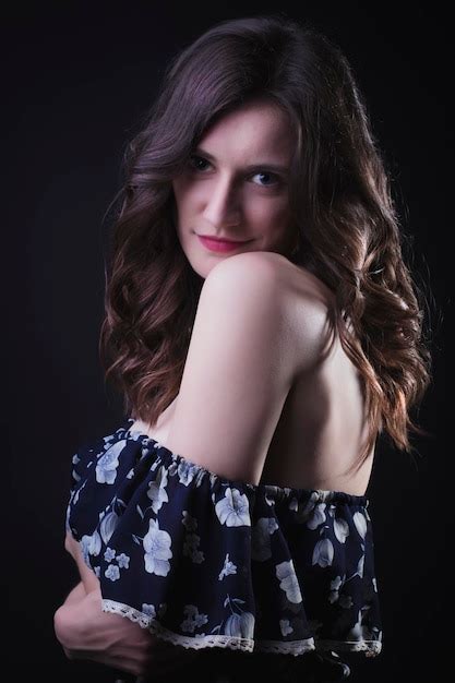 Premium Photo Nice Brunette Woman In A Vintage Dress