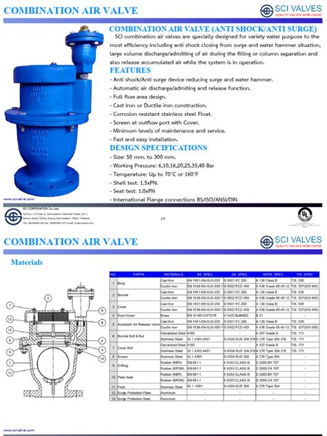 Air Valve Combination | PDF | Valve | Physical Sciences