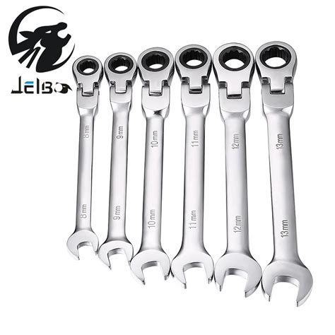 Jelbo 6pcsset Ratchet Handle Wrench Combination Spanner Allen Keys