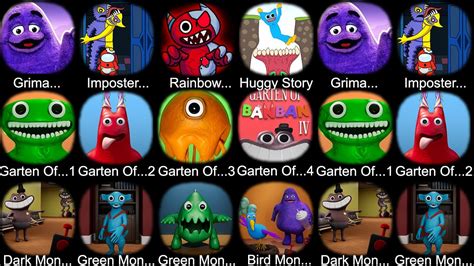 Grimace Monster Imposter In Garten Rainbow Monster Huggy Story Garten