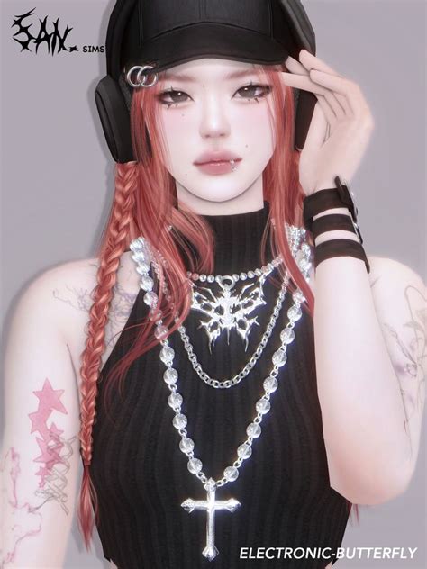 【333】electronic Butterfly Necklace San33 In 2024 Sims 4 Clothing Sims Cc Sims 4 Collections