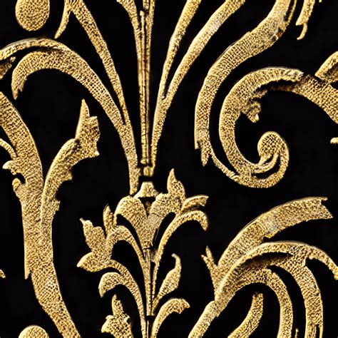 3d Embossed Wallpapers Damask In Black And Gold · Creative Fabrica