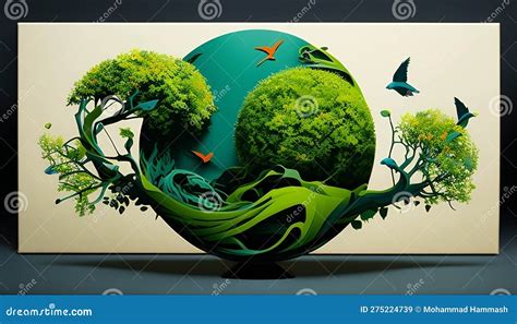 Green Earth A Concept Of Saving Our Planet Through Ecology Made With