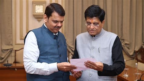 Deputy Cm Fadnavis Meets Piyush Goyal Seeks Centres Help To Tackle