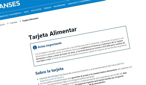 Tarjeta Alimentar Qu Hay Que Actualizar En Anses Para Cobrar Los