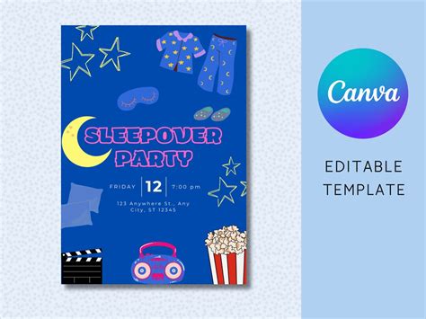 Sleepover Party Invitation Sleepover Party Template Pyjama Party