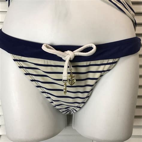 Sperry Swim Sperry Nautical 2 Piece Swimsuit Bikini Navy White