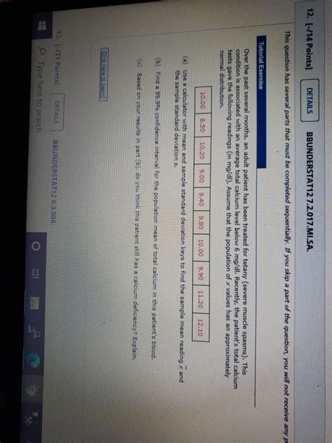 Solved 12 14 Points DETAILS BBUNDERSTAT12 Chegg