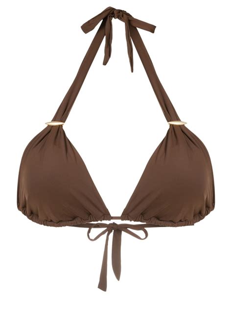 Lenny Niemeyer Triangle Cup Bikini Top Brown Farfetch Au