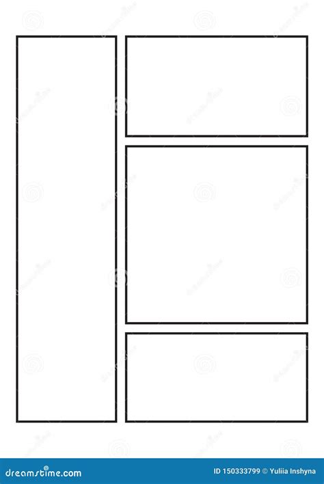 Manga Storyboard Layout Template For Drawing Stories Stock Vector