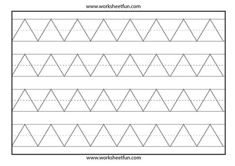 Zig Zag Line Tracing Preschool Worksheets Pinterest