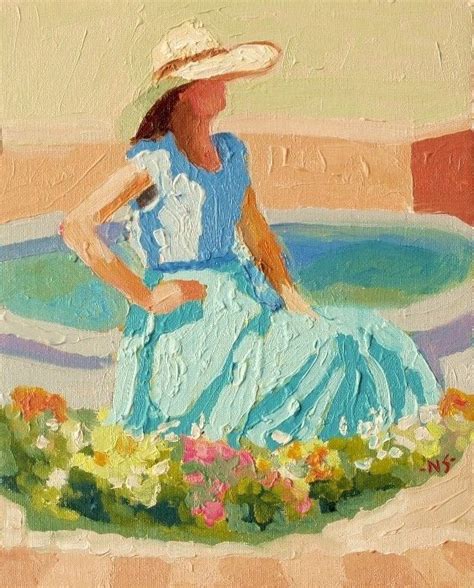 Nancy Standlee Fine Art Girl At The Fountain 12043 Small Figurative