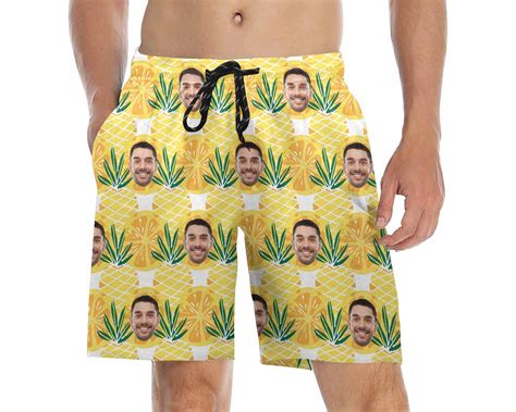 Custom Face Swim Trunks Personalized Beach Shorts With Photo Etsy