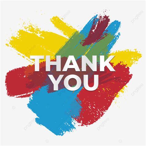 Decorative Colorful Thank You Invites Brush Splash Vector Thank You