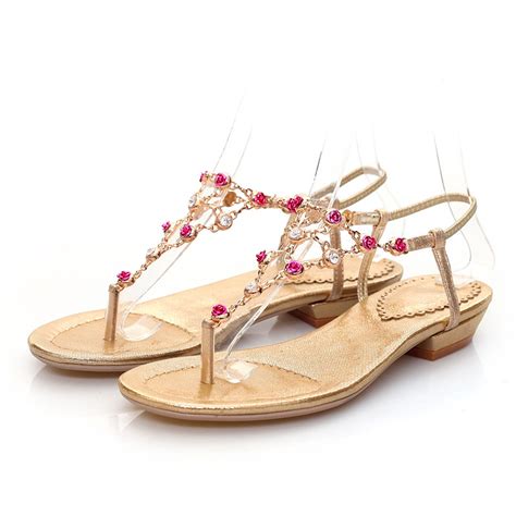 Rhinestone Leather Sandals XXA621024 On Luulla