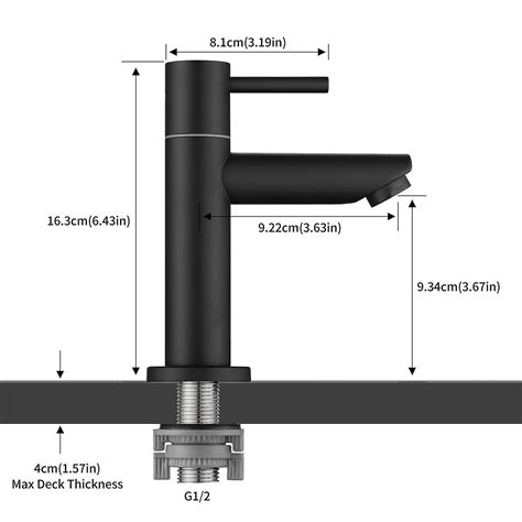 Basin Faucet Cold Water Faucet Black Basin Faucet With Replaceable Aerator Faucet Fruugo Nl