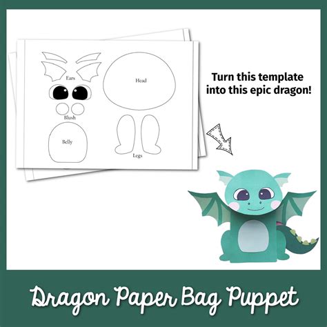 Paper Bag Dragon Puppet Template – MicheleTripple