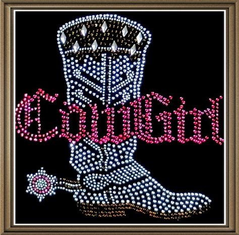 Rhinestone Cowgirl Boot T Shirt Etsy