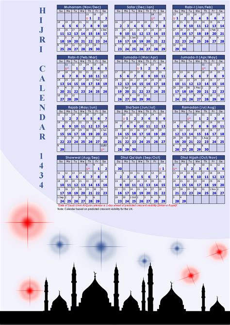 Hijri calendar 1434 | Islamic Calendar 2012/13 Download