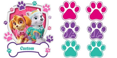 Paw Patrol Girls Everest Y Skye Decoración De Wall Decal Etsy España