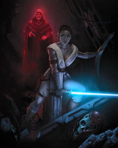 Rey And Emperor Palpatine Wet Ghost