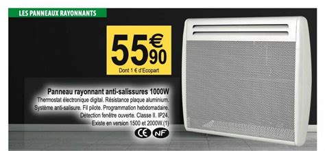 Promo Panneau Rayonnant Anti salissures 1000w chez Tridôme iCatalogue fr