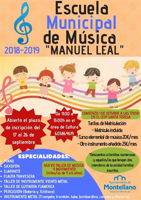 La Escuela Municipal de Música Manuel Leal abre el plazo de